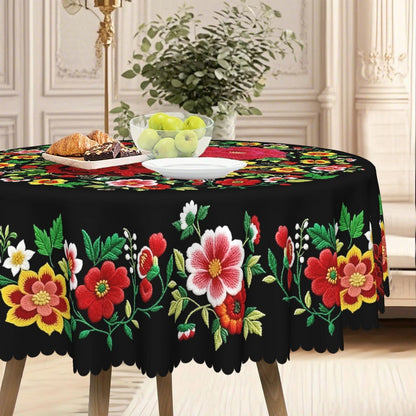 ⏳Spécial à durée limitée⏰Nappe mexicaine à fleurs avec bord festonné🏵️