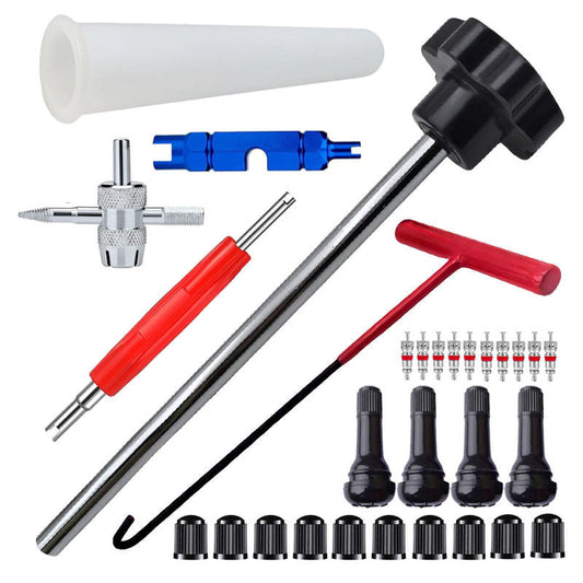 📢📢50% de réduction ! Kit d’outils pour valve de pneu de voiture à changement rapide – Polyvalent & Portable 🔧🚗