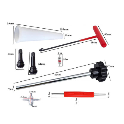 📢📢50% de réduction ! Kit d’outils pour valve de pneu de voiture à changement rapide – Polyvalent & Portable 🔧🚗