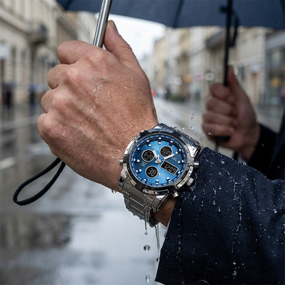 📢⌚54 % DE RÉDUCTION+ livraison gratuite⏰ Montre Analogique-Numérique Militaire Étanche pour Hommes – 48mm, Multifonction & Bracelet en Acier Inoxydable ! 🕰️💪