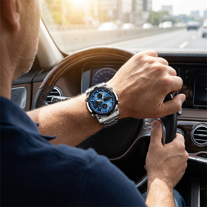📢⌚54 % DE RÉDUCTION+ livraison gratuite⏰ Montre Analogique-Numérique Militaire Étanche pour Hommes – 48mm, Multifonction & Bracelet en Acier Inoxydable ! 🕰️💪