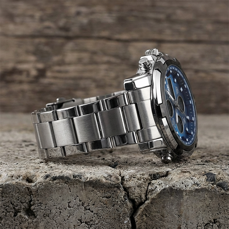 📢⌚54 % DE RÉDUCTION+ livraison gratuite⏰ Montre Analogique-Numérique Militaire Étanche pour Hommes – 48mm, Multifonction & Bracelet en Acier Inoxydable ! 🕰️💪