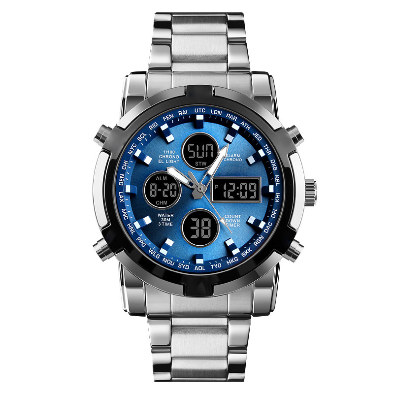 📢⌚54 % DE RÉDUCTION+ livraison gratuite⏰ Montre Analogique-Numérique Militaire Étanche pour Hommes – 48mm, Multifonction & Bracelet en Acier Inoxydable ! 🕰️💪