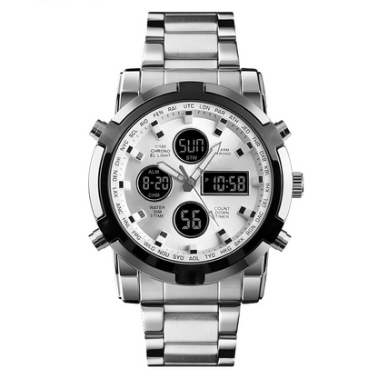 📢⌚54 % DE RÉDUCTION+ livraison gratuite⏰ Montre Analogique-Numérique Militaire Étanche pour Hommes – 48mm, Multifonction & Bracelet en Acier Inoxydable ! 🕰️💪