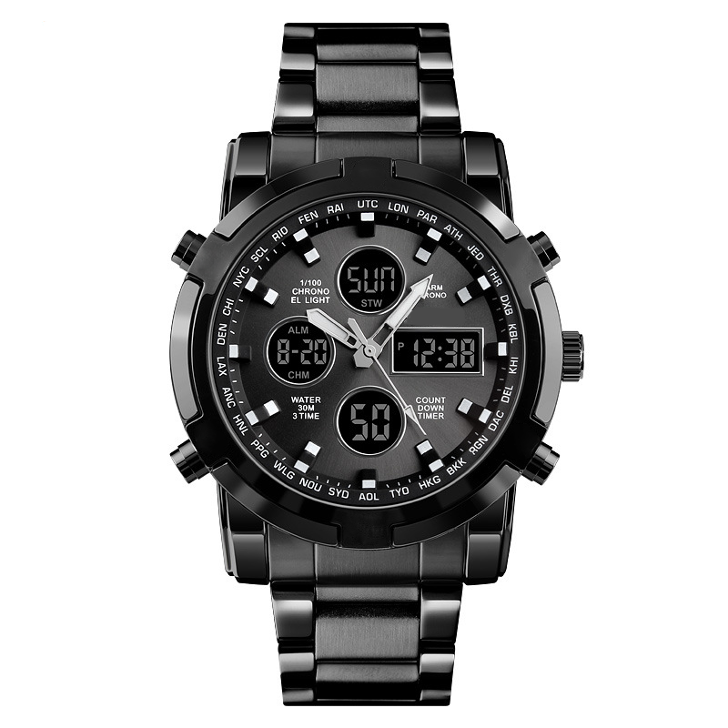 📢⌚54 % DE RÉDUCTION+ livraison gratuite⏰ Montre Analogique-Numérique Militaire Étanche pour Hommes – 48mm, Multifonction & Bracelet en Acier Inoxydable ! 🕰️💪