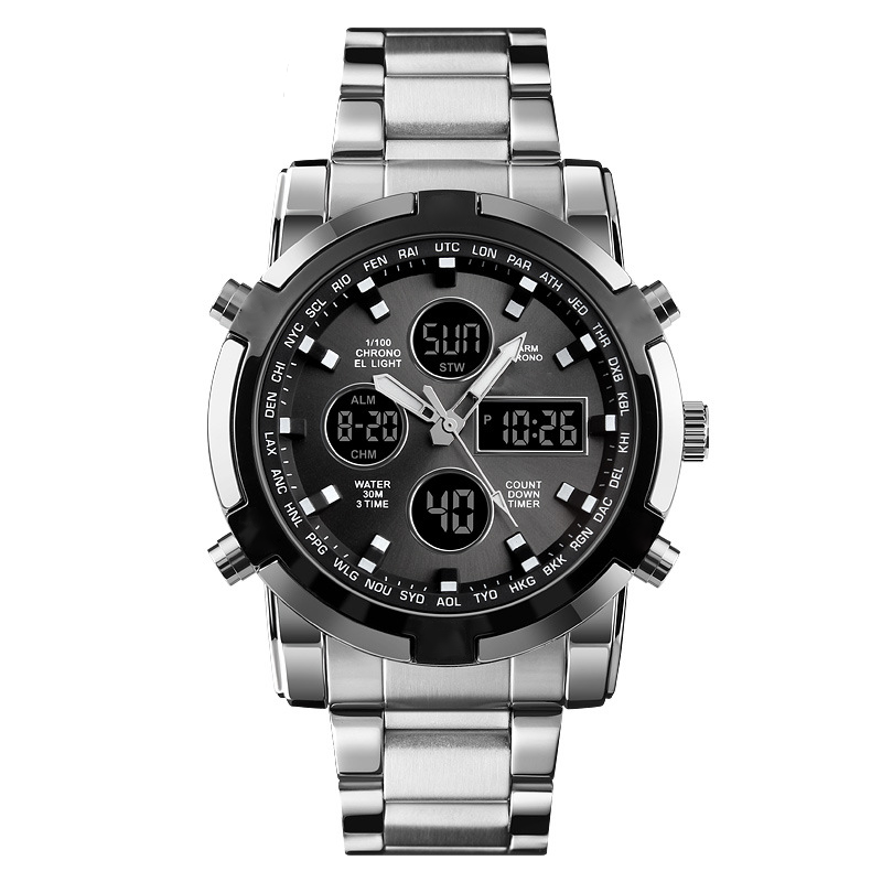 📢⌚54 % DE RÉDUCTION+ livraison gratuite⏰ Montre Analogique-Numérique Militaire Étanche pour Hommes – 48mm, Multifonction & Bracelet en Acier Inoxydable ! 🕰️💪