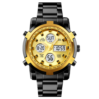 📢⌚54 % DE RÉDUCTION+ livraison gratuite⏰ Montre Analogique-Numérique Militaire Étanche pour Hommes – 48mm, Multifonction & Bracelet en Acier Inoxydable ! 🕰️💪