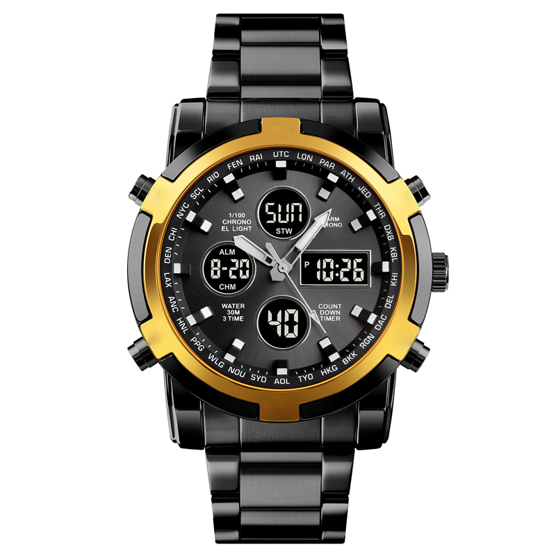 📢⌚54 % DE RÉDUCTION+ livraison gratuite⏰ Montre Analogique-Numérique Militaire Étanche pour Hommes – 48mm, Multifonction & Bracelet en Acier Inoxydable ! 🕰️💪