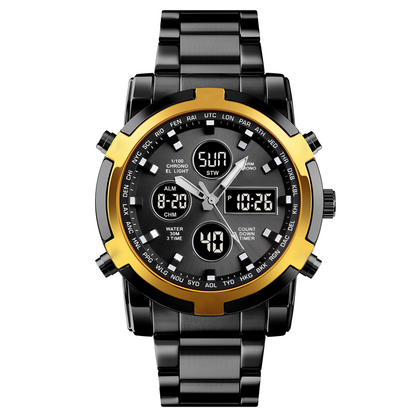 📢⌚54 % DE RÉDUCTION+ livraison gratuite⏰ Montre Analogique-Numérique Militaire Étanche pour Hommes – 48mm, Multifonction & Bracelet en Acier Inoxydable ! 🕰️💪