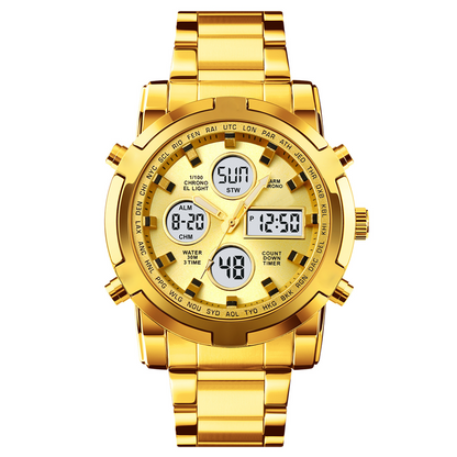 📢⌚54 % DE RÉDUCTION+ livraison gratuite⏰ Montre Analogique-Numérique Militaire Étanche pour Hommes – 48mm, Multifonction & Bracelet en Acier Inoxydable ! 🕰️💪