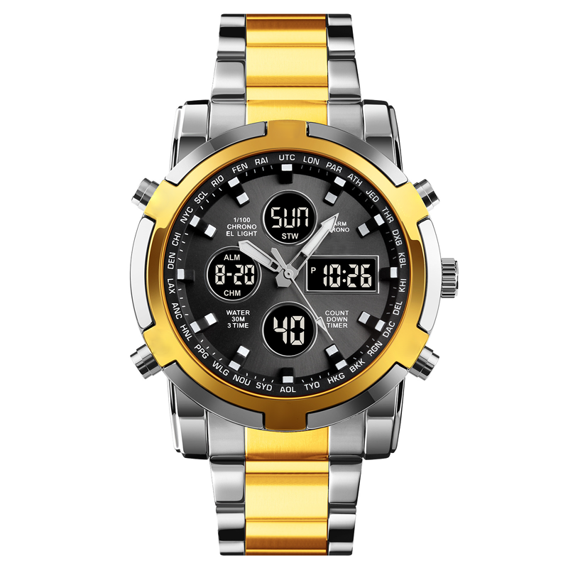 📢⌚54 % DE RÉDUCTION+ livraison gratuite⏰ Montre Analogique-Numérique Militaire Étanche pour Hommes – 48mm, Multifonction & Bracelet en Acier Inoxydable ! 🕰️💪