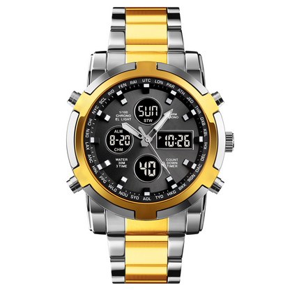 📢⌚54 % DE RÉDUCTION+ livraison gratuite⏰ Montre Analogique-Numérique Militaire Étanche pour Hommes – 48mm, Multifonction & Bracelet en Acier Inoxydable ! 🕰️💪