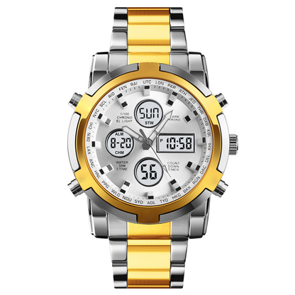 📢⌚54 % DE RÉDUCTION+ livraison gratuite⏰ Montre Analogique-Numérique Militaire Étanche pour Hommes – 48mm, Multifonction & Bracelet en Acier Inoxydable ! 🕰️💪
