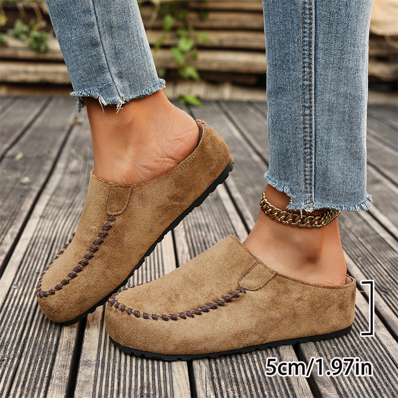 👡 52% DE RÉDUCTION! 🔥Pantoufles Mules Femme ✅ Bout Large Fermé & Semelle Moelleuse | Confort Douillet à la Maison 👡