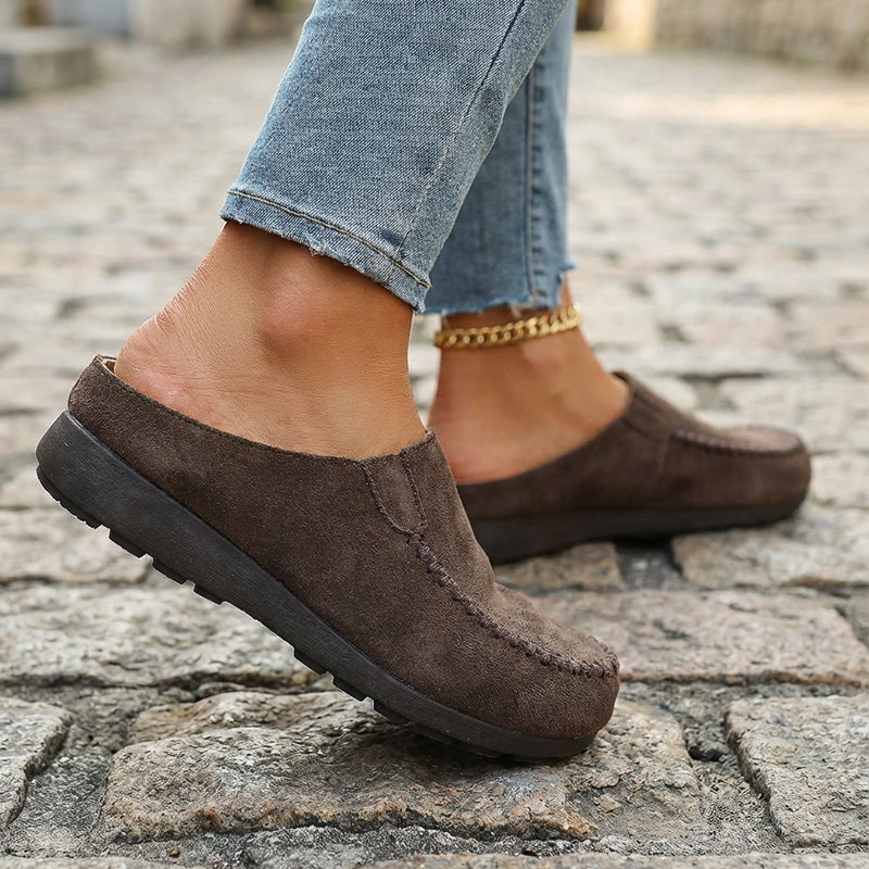 👡 52% DE RÉDUCTION! 🔥Pantoufles Mules Femme ✅ Bout Large Fermé & Semelle Moelleuse | Confort Douillet à la Maison 👡
