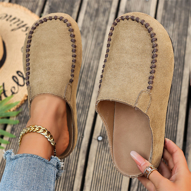 👡 52% DE RÉDUCTION! 🔥Pantoufles Mules Femme ✅ Bout Large Fermé & Semelle Moelleuse | Confort Douillet à la Maison 👡