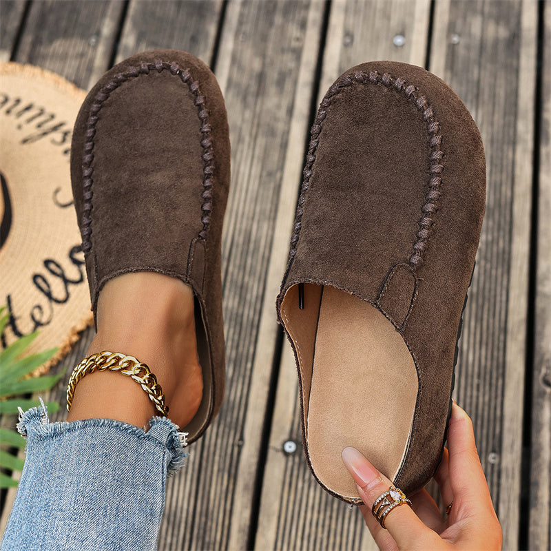 👡 52% DE RÉDUCTION! 🔥Pantoufles Mules Femme ✅ Bout Large Fermé & Semelle Moelleuse | Confort Douillet à la Maison 👡