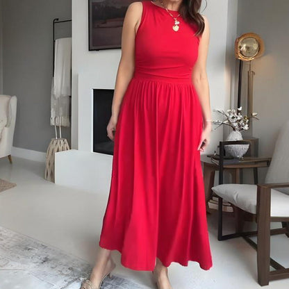 📢📢54 % de réduction !! ⏰Robe longue élégante à col rond pour femme 👗