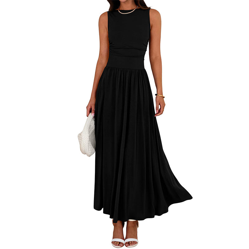 📢📢54 % de réduction !! ⏰Robe longue élégante à col rond pour femme 👗