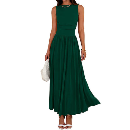 📢📢54 % de réduction !! ⏰Robe longue élégante à col rond pour femme 👗