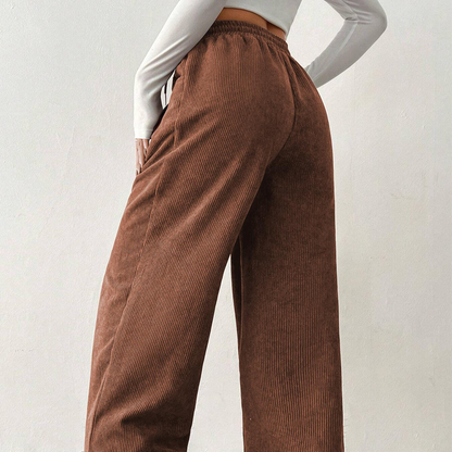 ✨💖 Style Rétro-Chic | Pantalon en Corde Velours Taille Haute | Coupe Détendue & Matière Texturée 🕶️【-60%】