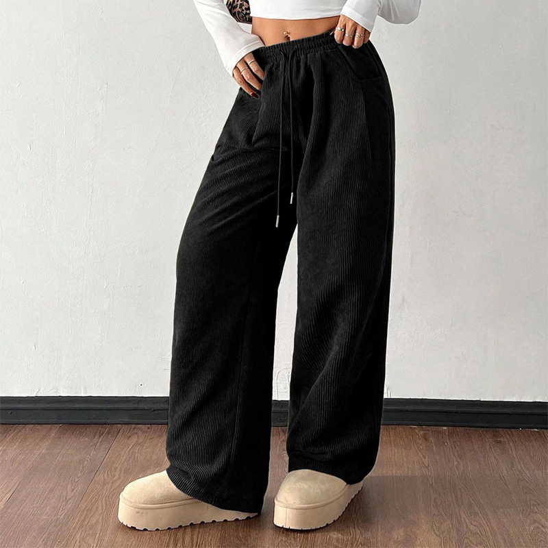 ✨💖 Style Rétro-Chic | Pantalon en Corde Velours Taille Haute | Coupe Détendue & Matière Texturée 🕶️【-60%】
