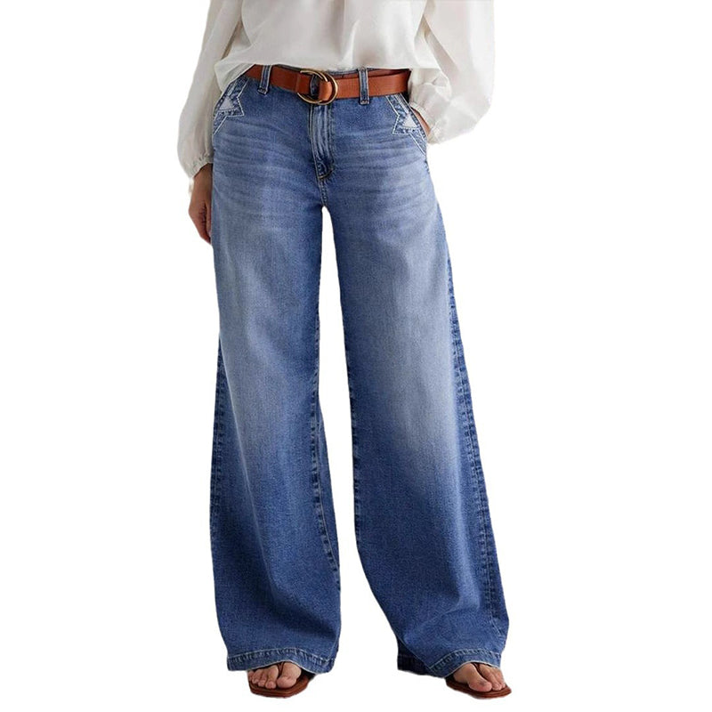 👖59 % de réduction + livraison gratuite✨ Jean vintage taille haute à jambes larges pour femme