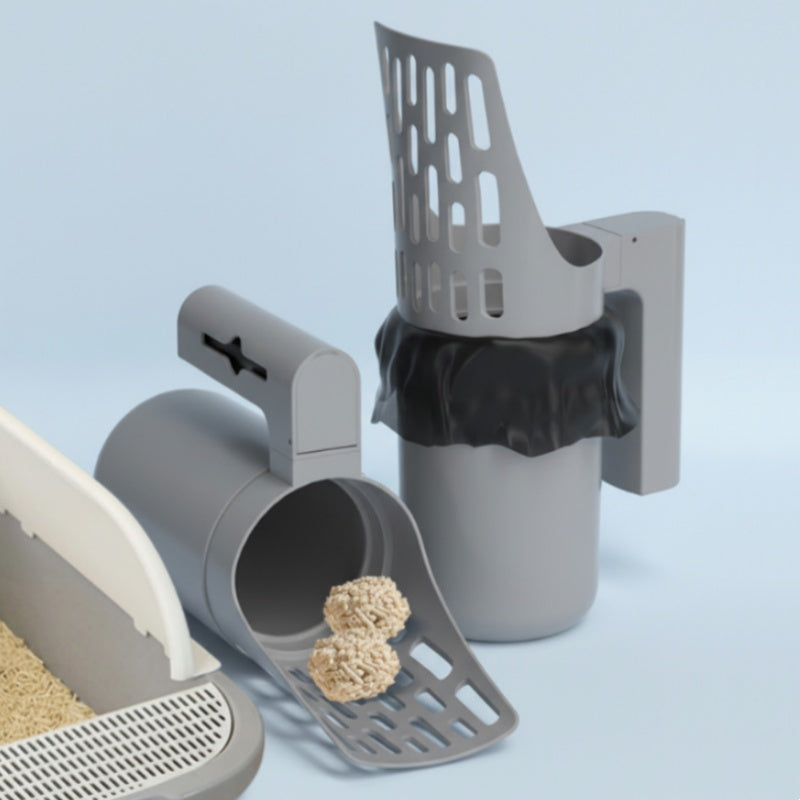 🐾  Pelle à litière pour chat avec poubelle intégrée 🔥 Tamisage efficace, distributeur de sacs – Nettoyage rapide et hygiénique pour un bac toujours propre ✨