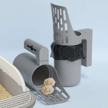 🐾  Pelle à litière pour chat avec poubelle intégrée 🔥 Tamisage efficace, distributeur de sacs – Nettoyage rapide et hygiénique pour un bac toujours propre ✨