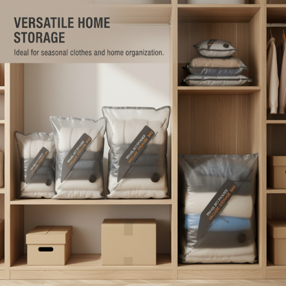 🎒 50% DE RÉDUCTION ⚡ Kit de compression sans fil portable – Pompe 4500 Pa & gain d’espace 75% – 3 tailles, rechargeable – parfait pour voyages, rangement ou literie 🧳