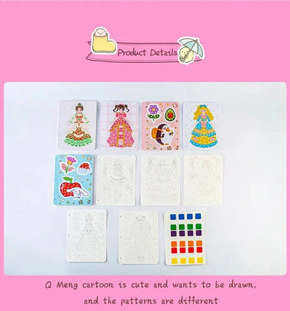 Cahier de dessin créatif dessiné à la main avec autocollants