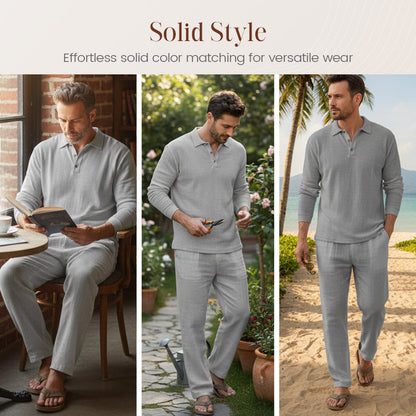 💎 -51% SUR L'ENSEMBLE 2 PIÈCES EN LIN ! 💎 Respirant, Coupe Ample & Poches Pratiques pour Homme 👕