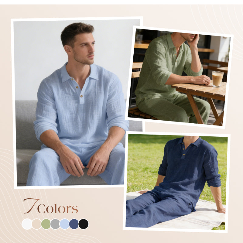 💎 -51% SUR L'ENSEMBLE 2 PIÈCES EN LIN ! 💎 Respirant, Coupe Ample & Poches Pratiques pour Homme 👕