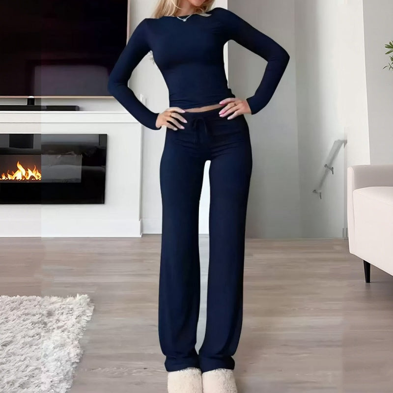👚 50% DE RÉDUCTION! 💃 Ensemble Deux Pièces Décontracté pour Femme – Haut & Pantalon Large, Look Tendance & Confortable au Quotidien 🌸