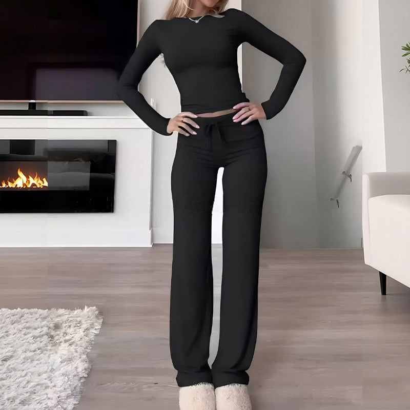 👚 50% DE RÉDUCTION! 💃 Ensemble Deux Pièces Décontracté pour Femme – Haut & Pantalon Large, Look Tendance & Confortable au Quotidien 🌸