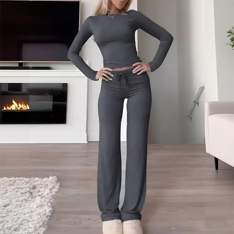 👚 50% DE RÉDUCTION! 💃 Ensemble Deux Pièces Décontracté pour Femme – Haut & Pantalon Large, Look Tendance & Confortable au Quotidien 🌸