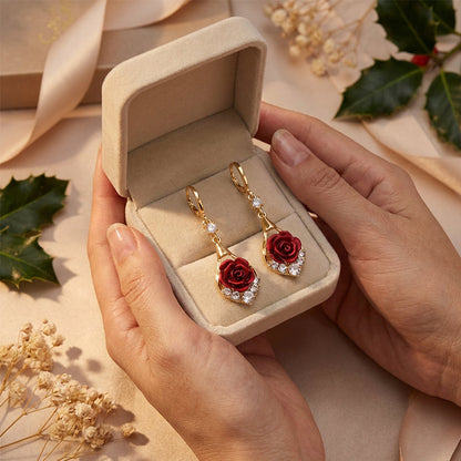 🌹 50% DE RÉDUCTION ! ✨ Boucles d'Oreilles Pendantes Élégantes en Forme de Rose Rouge – Design Romantique, Fini Haute Qualité & Cadeau Idéal 💝