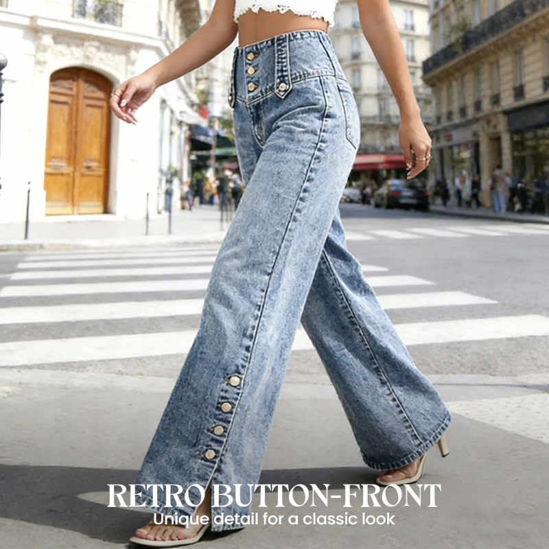 💐54% DE RÉDUCTION ! Jean Jambe Large Taille Haute – Coupe Fluide & Élégante 🌬️👖【Prix Spécial】