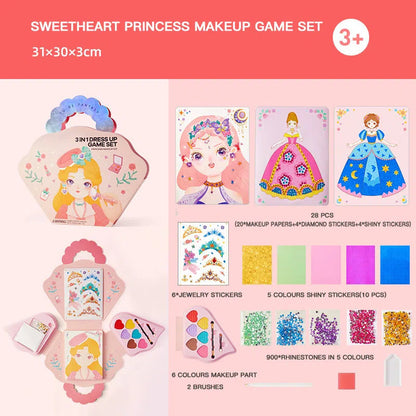 📢📢50% DE RÉDUCTION !! ⏰Ensemble de jeu d'habillage et de maquillage de princesse fantastique 3 en 1