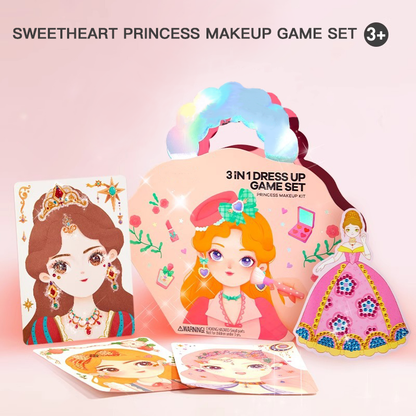 📢📢50% DE RÉDUCTION !! ⏰Ensemble de jeu d'habillage et de maquillage de princesse fantastique 3 en 1