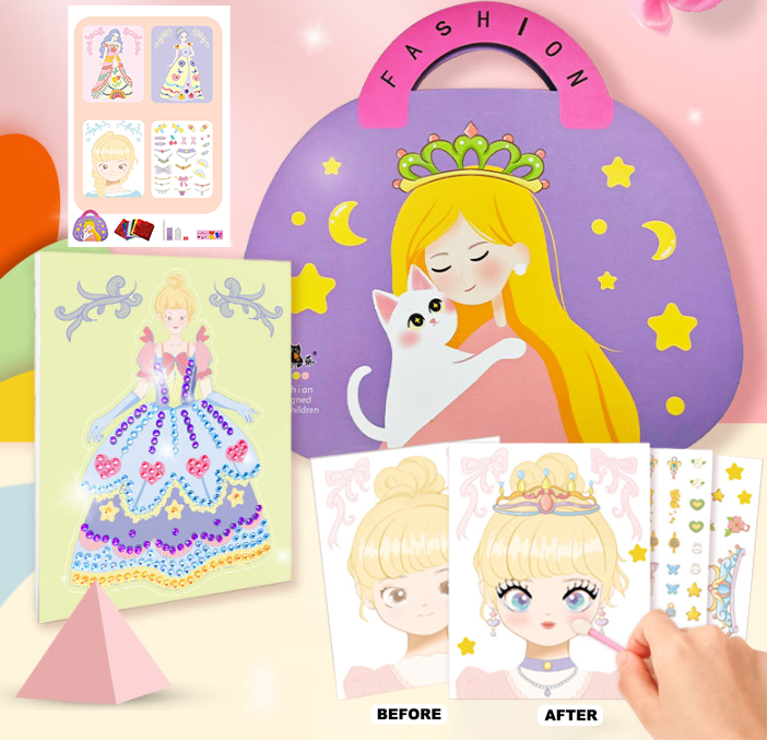📢📢50% DE RÉDUCTION !! ⏰Ensemble de jeu d'habillage et de maquillage de princesse fantastique 3 en 1