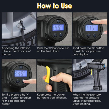 💎 55% DE RÉDUCTION + livraison gratuite 💎 Compresseur d’Air Portable Sans Fil avec Affichage Numérique – Gonflage Rapide, Préréglage Intelligent & Lampe LED 🔋🚗