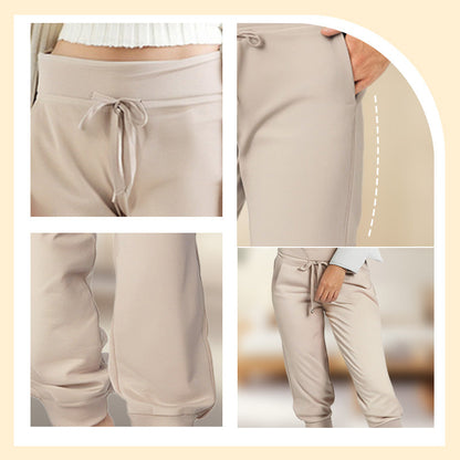 🛒Pantalon de Jogging 3/4 Taille Haute - Coupe Ajustée avec Cordon de Serrage & Poches