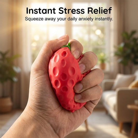 ✨70% DE RÉDUCTION !✨Balle anti-stress Squishy aux fraises pour enfants et adultes