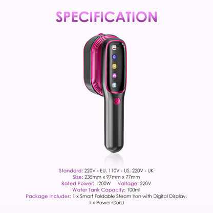 🎐✨60%  DE RÉDUCTION !🎑🎐 Fer à vapeur pliable intelligent avec affichage numérique