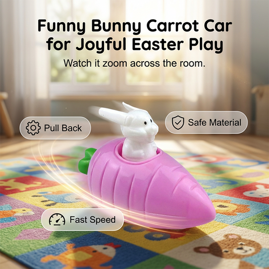 🔥Plus vous achetez, Plus la remise est importante ✨Jouet de voiture lapin carotte à tirer