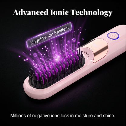 ✨50% DE RÉDUCTION! ✨Peigne lissant ionique anti-brûlure à 3 températures