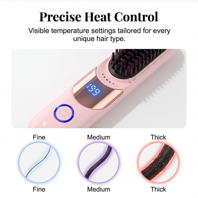 ✨50% DE RÉDUCTION! ✨Peigne lissant ionique anti-brûlure à 3 températures