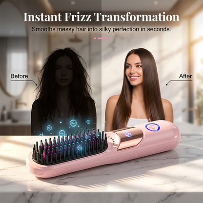 ✨50% DE RÉDUCTION! ✨Peigne lissant ionique anti-brûlure à 3 températures