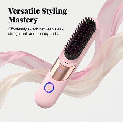 ✨50% DE RÉDUCTION! ✨Peigne lissant ionique anti-brûlure à 3 températures